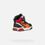 GEOX ΑΓΟΡΙ  SNEAKERS  J569CC 05411 C0048 ΜΑΥΡΟ ΚΟΚΚΙΝΟ